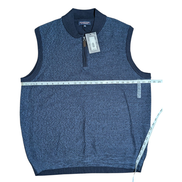Men's Roundtree & Yorke Big Man Size XL Tall  1/4 Zip Sweater Vest NWT Blue - Picture 3 of 7